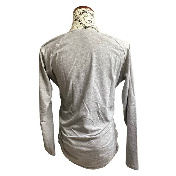 Sundance Maternity/Postpartum faux wrap ruched sided shirt gray size XL - Picture 4 of 8